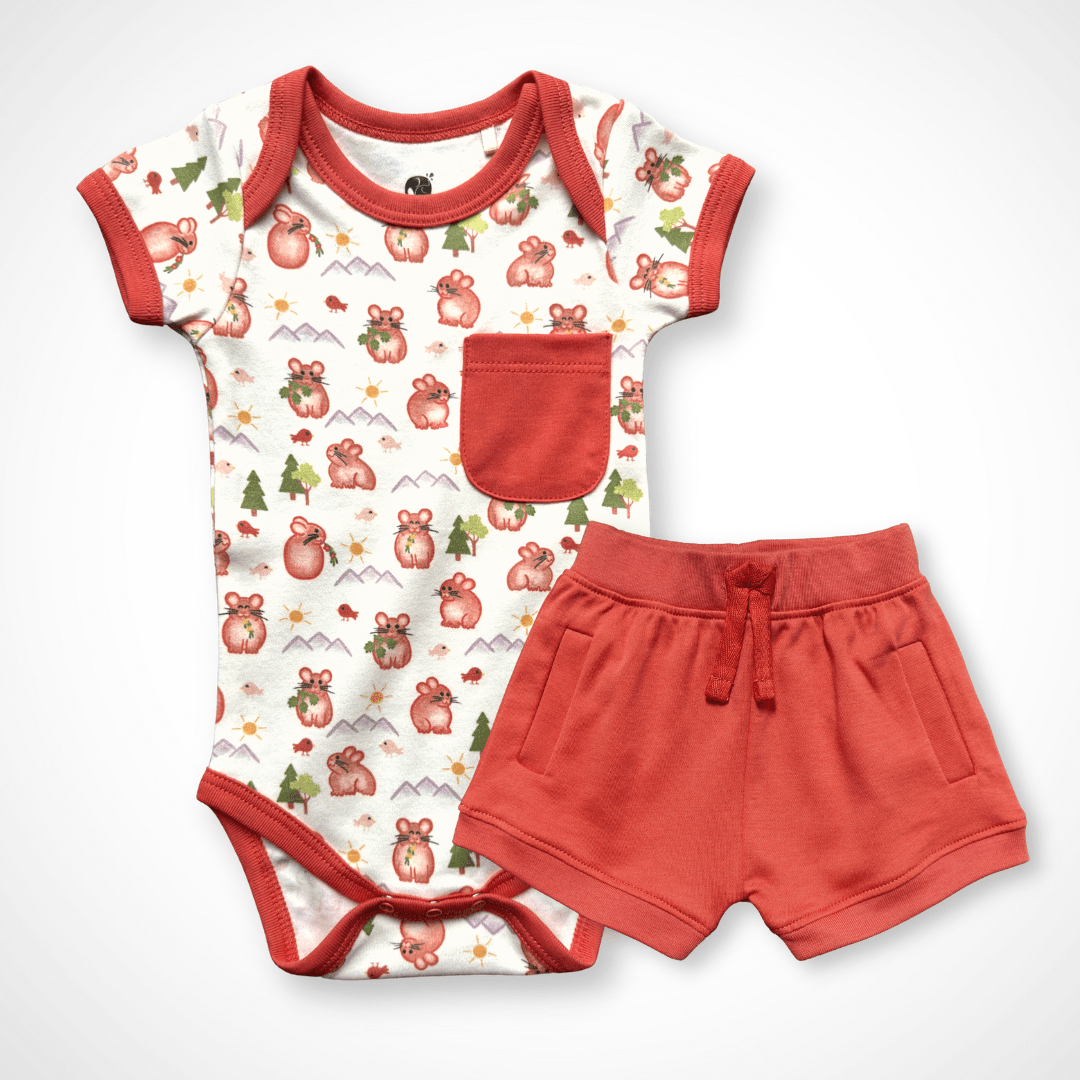 Pika Bodysuit and Shorts | Organic Pima Cotton - Aaria Tees