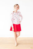 Pink Christmas L/S Ruffle Tee - Aaria Tees Aaria Tees