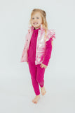 Pink Iridescent Puffer Vest - Aaria Tees Aaria Tees