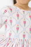 Pink Nutcracker 3/4 Sleeve Pocket Twirl Dress - Aaria Tees Aaria Tees