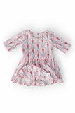 Pink Nutcracker 3/4 Sleeve Twirl Bodysuit - Aaria Tees Aaria Tees