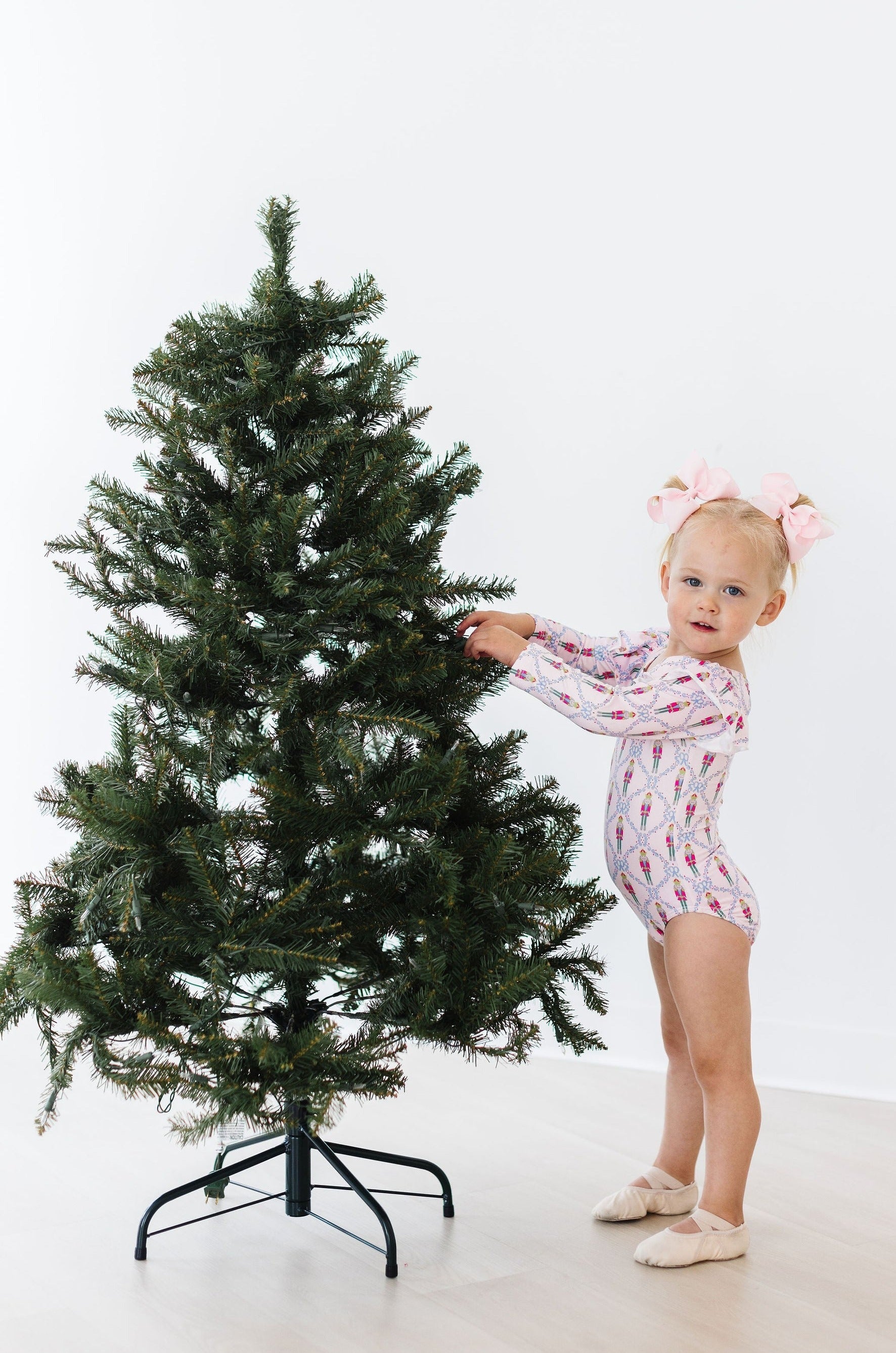 Pink Nutcracker L/S Flutter Sleeve Leotard - Aaria Tees Aaria Tees