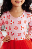 Pink Peppermint L/S Tutu Dress - Aaria Tees Aaria Tees