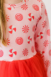 Pink Peppermint L/S Tutu Dress - Aaria Tees Aaria Tees