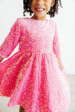Pink Velvet Sequin Dress - Aaria Tees Aaria Tees
