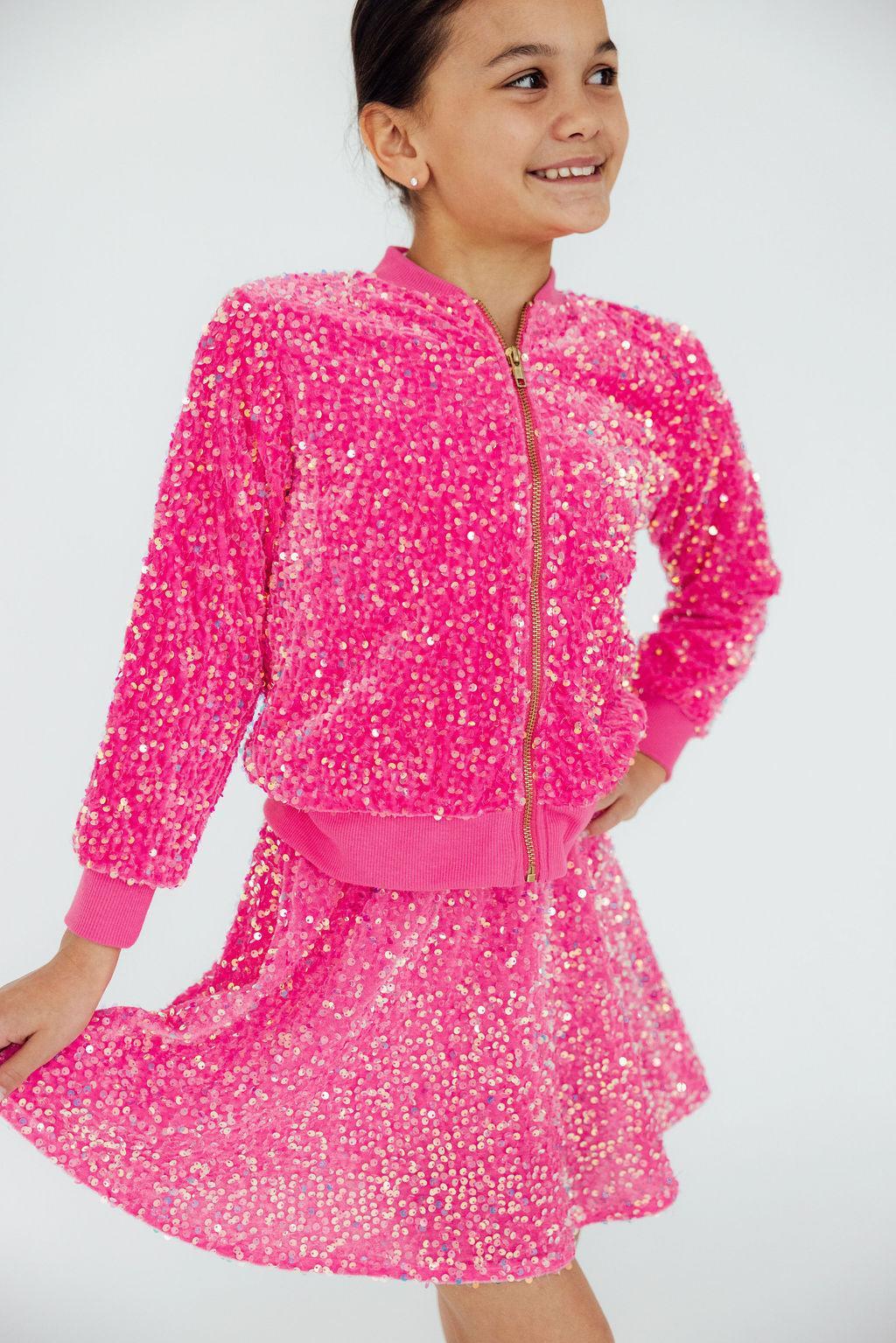 Pink Velvet Sequin Jacket - Aaria Tees Aaria Tees