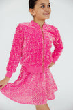 Pink Velvet Sequin Jacket - Aaria Tees Aaria Tees