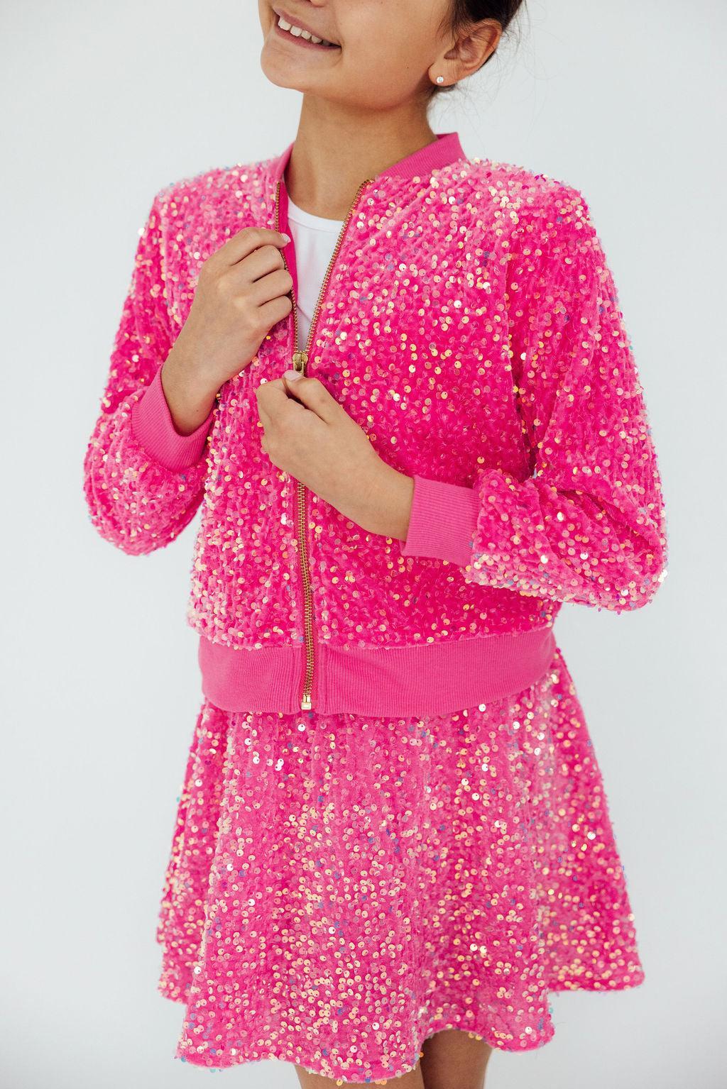 Pink Velvet Sequin Jacket - Aaria Tees Aaria Tees