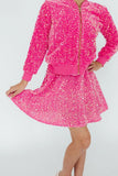 Pink Velvet Sequin Twirl Skort - Aaria Tees Aaria Tees