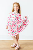 Pinkosaurus Rex L/S Pocket Twirl Dress - Aaria Tees Aaria Tees
