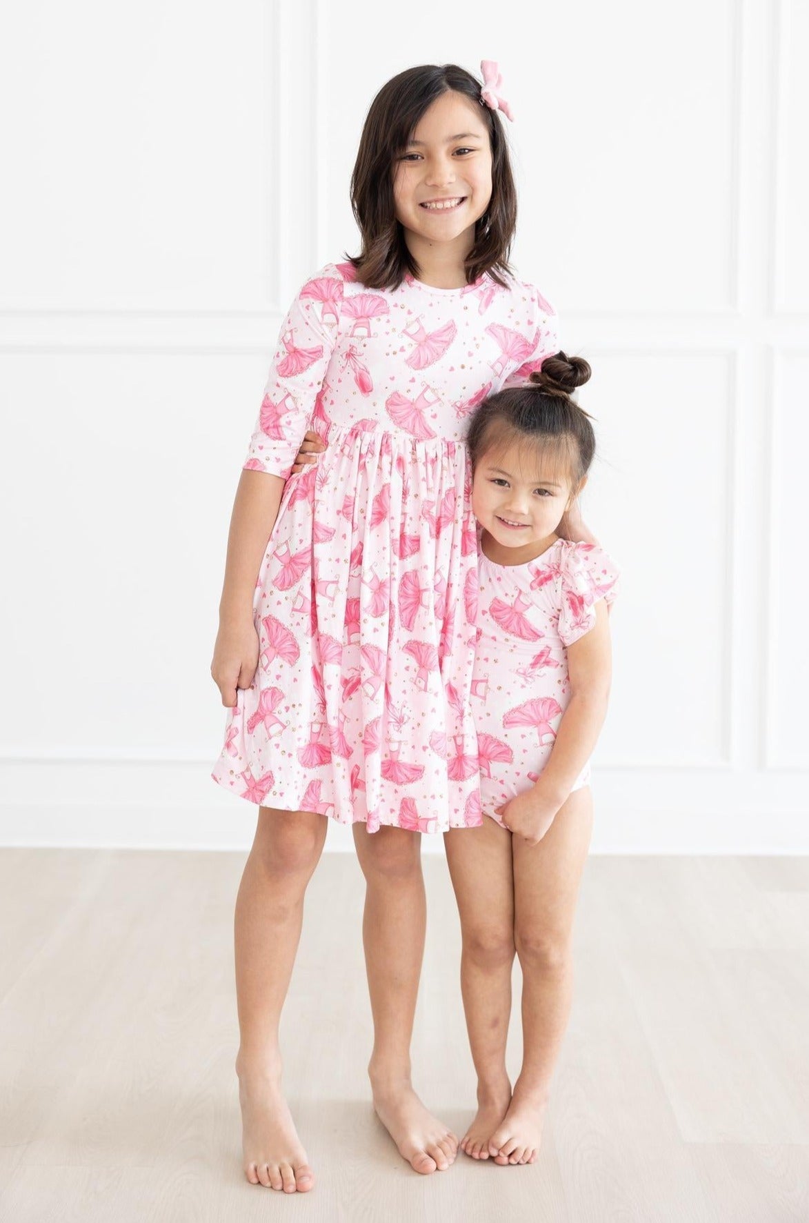 Pirouette 3/4 Sleeve Pocket Twirl Dress - Aaria Tees Aaria Tees
