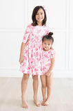 Pirouette 3/4 Sleeve Pocket Twirl Dress - Aaria Tees Aaria Tees