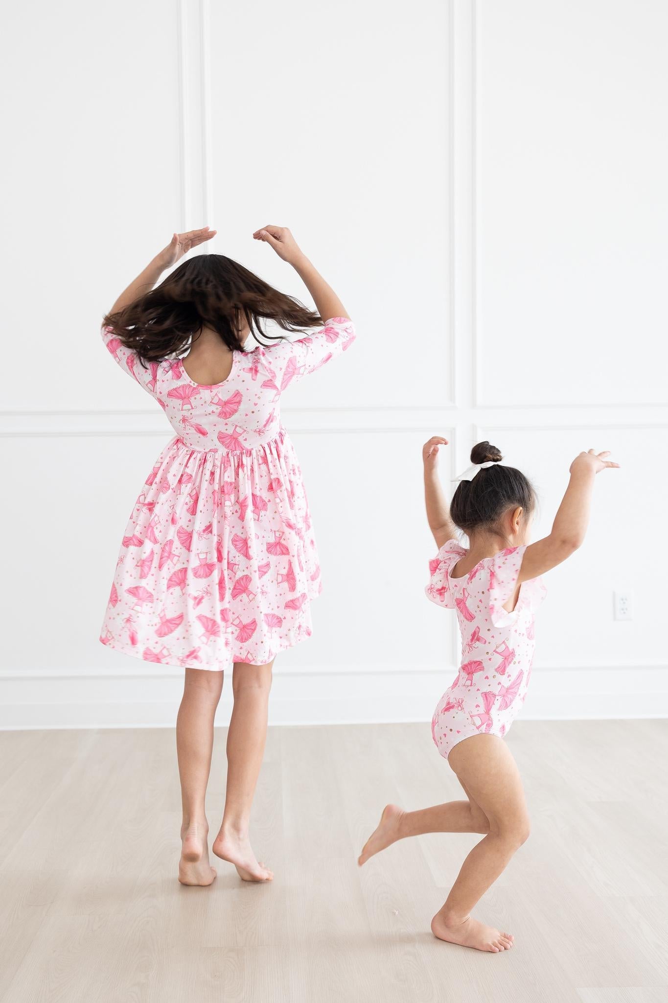Pirouette 3/4 Sleeve Pocket Twirl Dress - Aaria Tees Aaria Tees