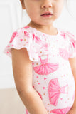 Pirouette S/S Flutter Sleeve Leotard - Aaria Tees Aaria Tees
