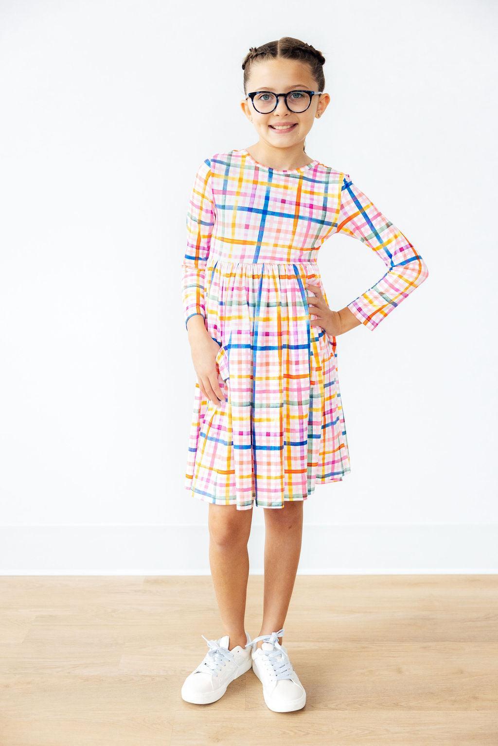 Plaid About You L/S Pocket Twirl Dress - Aaria Tees Aaria Tees