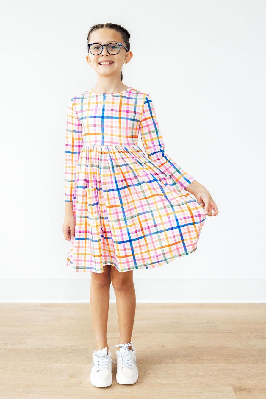 Plaid About You L/S Pocket Twirl Dress - Aaria Tees Aaria Tees