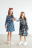 Plaid Pumpkins L/S Pocket Twirl Dress - Aaria Tees Aaria Tees
