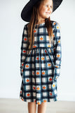 Plaid Pumpkins L/S Pocket Twirl Dress - Aaria Tees Aaria Tees