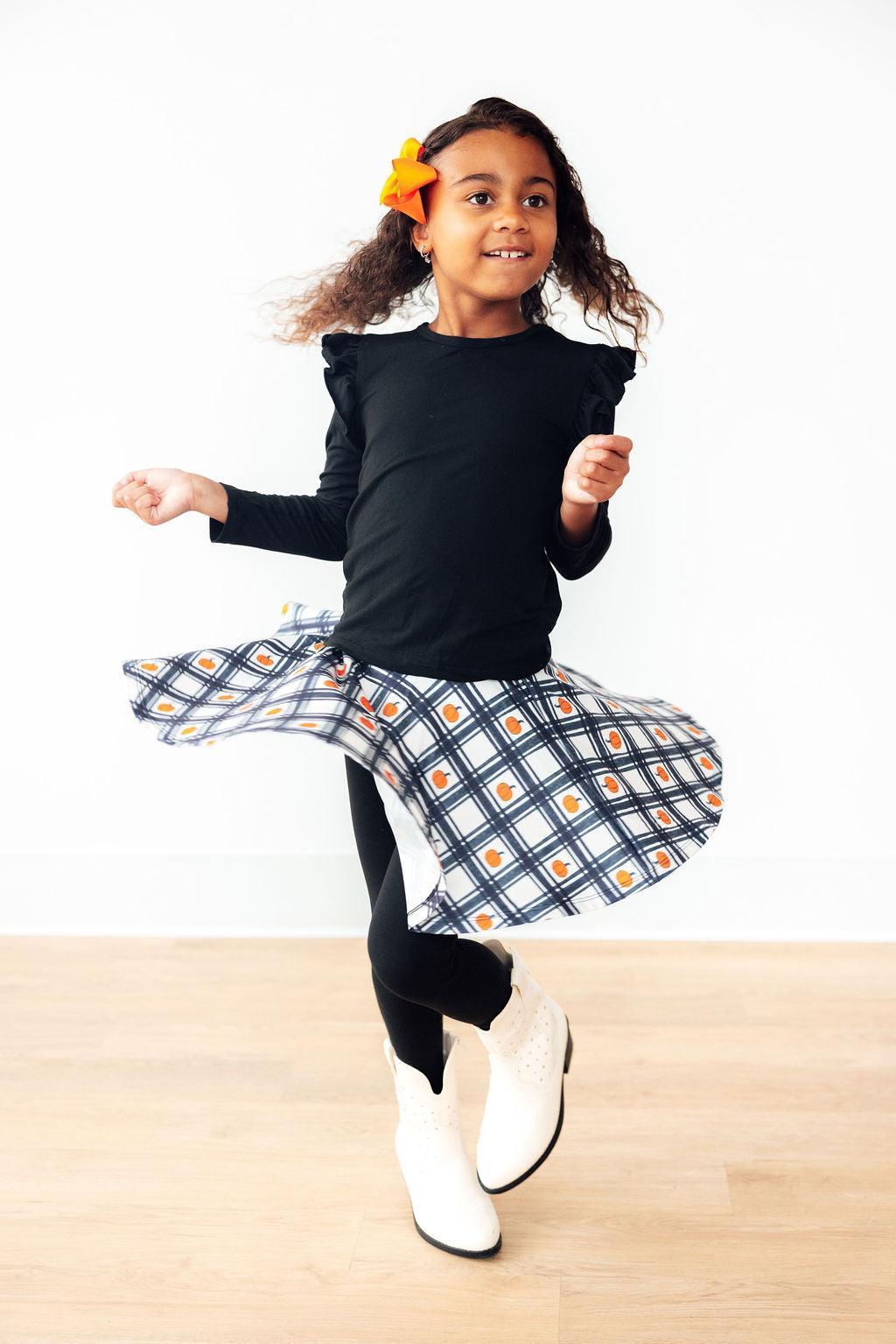 Plaid Pumpkins Twirl Skegging - Aaria Tees Aaria Tees