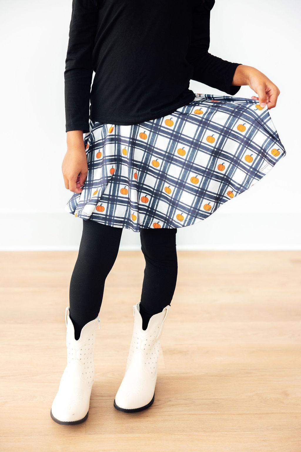 Plaid Pumpkins Twirl Skegging - Aaria Tees Aaria Tees