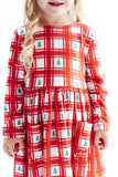 Plaid Trees L/S Pocket Twirl Dress - Aaria Tees Aaria Tees