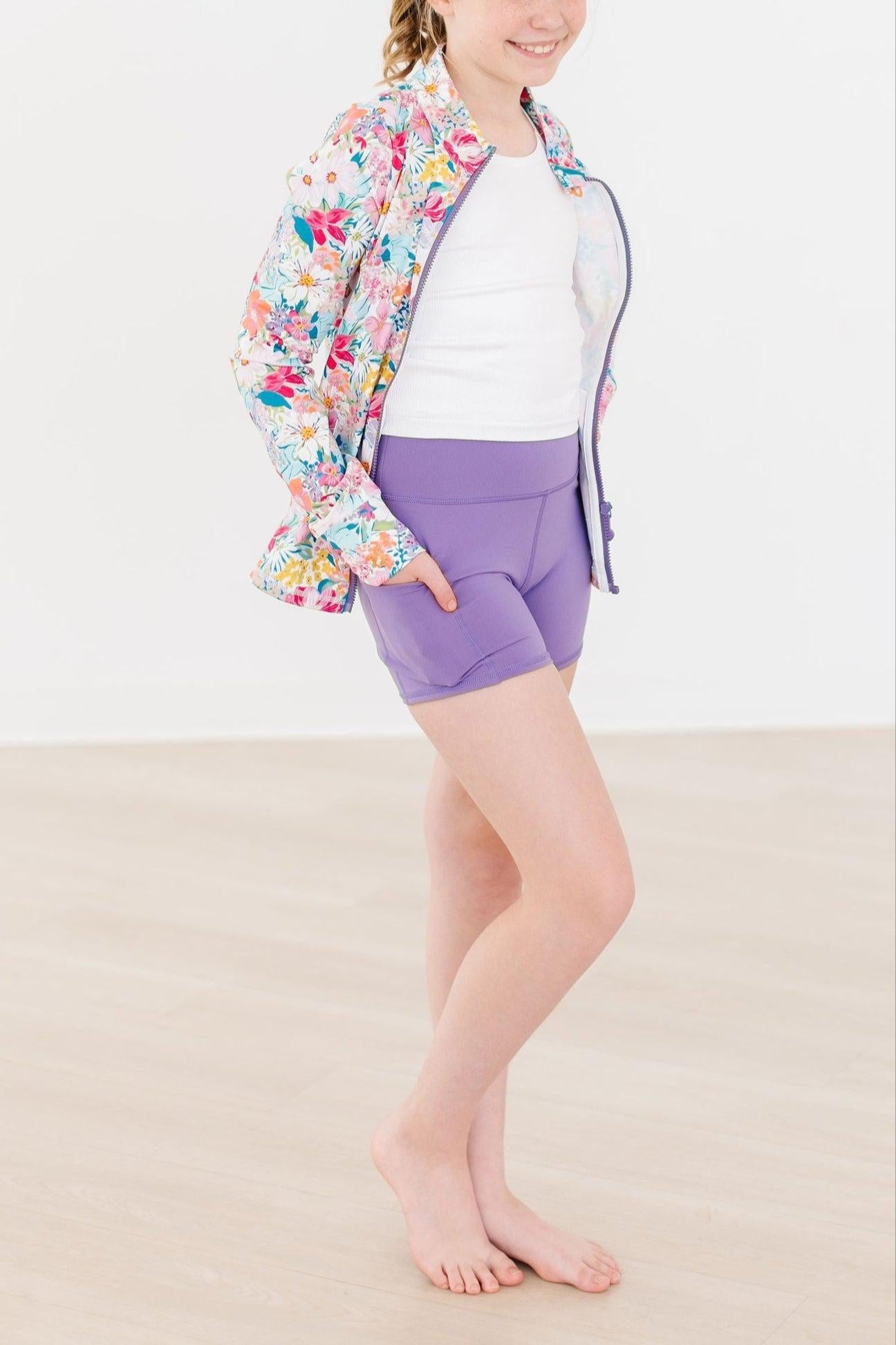 SALE Playful Purple Active Shorty Shorts - Aaria Tees Aaria Tees