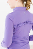 SALE Playful Purple Full-Zip Ruffle Active Jacket - Aaria Tees Aaria Tees