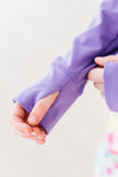 SALE Playful Purple Full-Zip Ruffle Active Jacket - Aaria Tees Aaria Tees