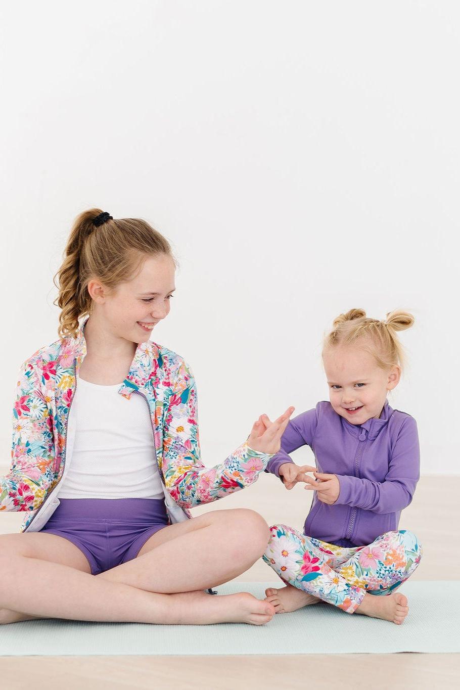 SALE Playful Purple Full-Zip Ruffle Active Jacket - Aaria Tees Aaria Tees