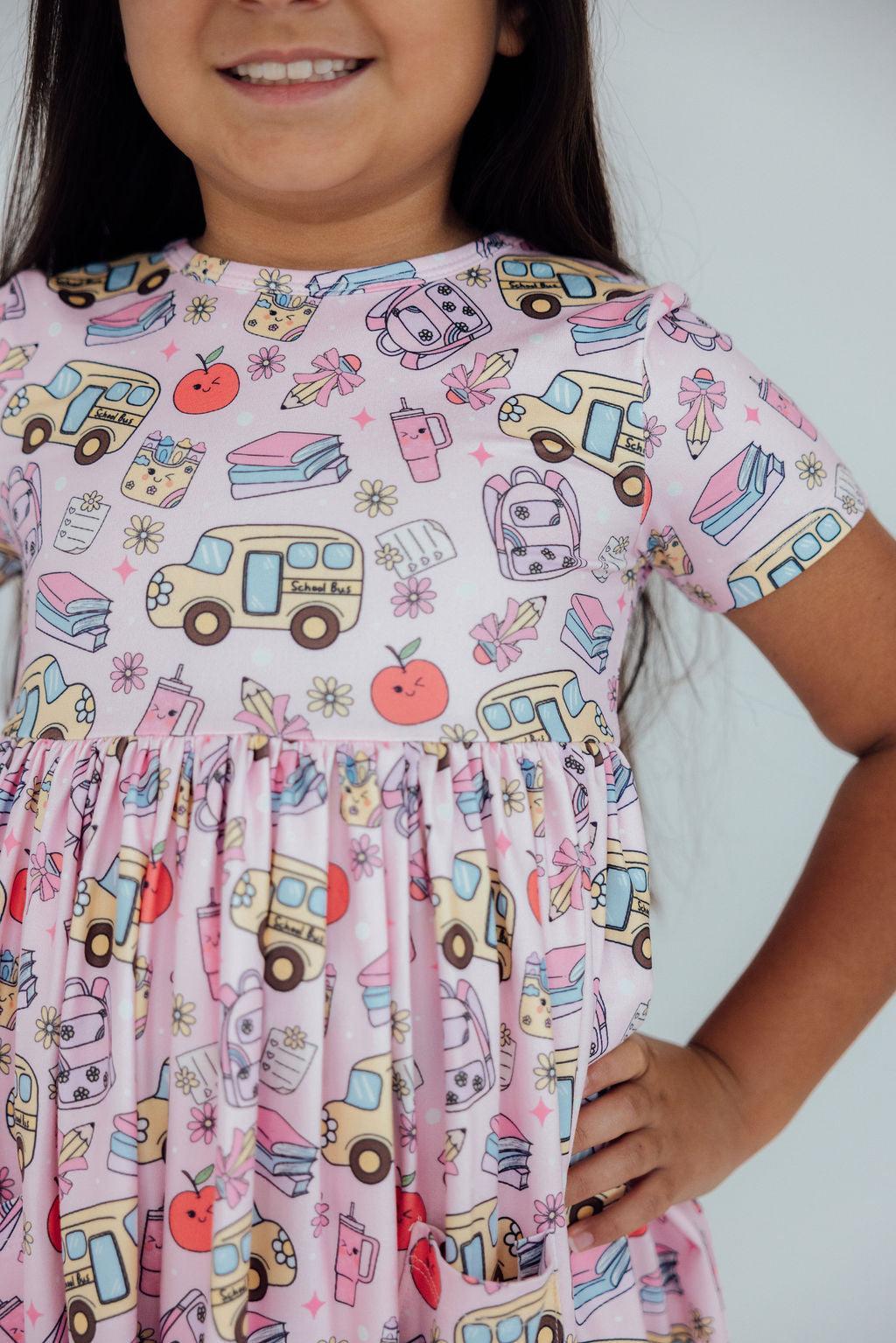 Playground Princess S/S Pocket Twirl Dress - Aaria Tees Aaria Tees