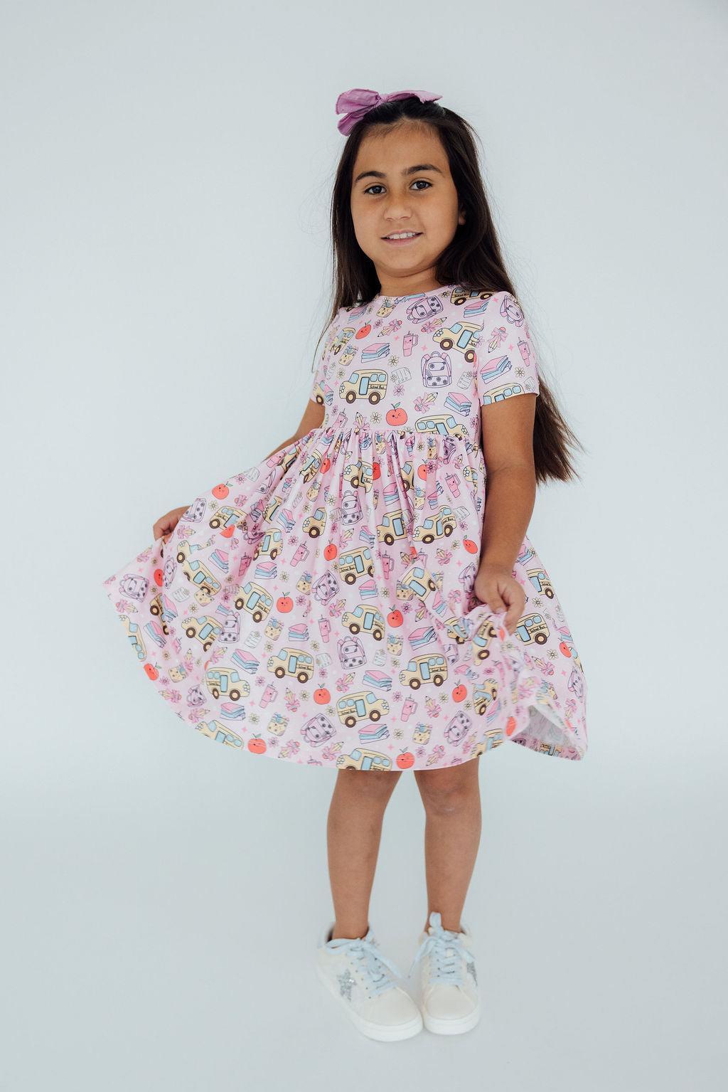 Playground Princess S/S Pocket Twirl Dress - Aaria Tees Aaria Tees