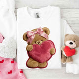 Plush Teddy Valentine Sweatshirt – Furry Look 3D Print Sweater - Aaria Tees Aaria Tees