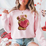 Plush Teddy Valentine Sweatshirt – Furry Look 3D Print Sweater - Aaria Tees Aaria Tees