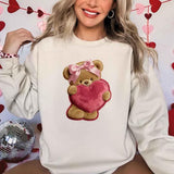 Plush Teddy Valentine Sweatshirt – Furry Look 3D Print Sweater - Aaria Tees Aaria Tees