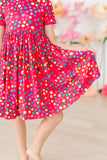 Polka Dot Party S/S Pocket Twirl Dress - Aaria Tees Aaria Tees