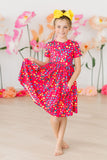 Polka Dot Party S/S Pocket Twirl Dress - Aaria Tees Aaria Tees
