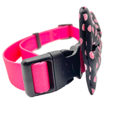 Polka-Dot Pink & Black Dog Bow Tie Aaria Tees