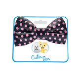 Polka-Dot Pink & Black Dog Bow Tie Aaria Tees