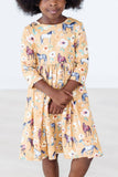 Ponies & Poppies 3/4 Sleeve Pocket Twirl Dress - Aaria Tees Aaria Tees