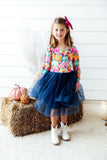 Preppy Patch L/S Tutu Dress - Aaria Tees Aaria Tees