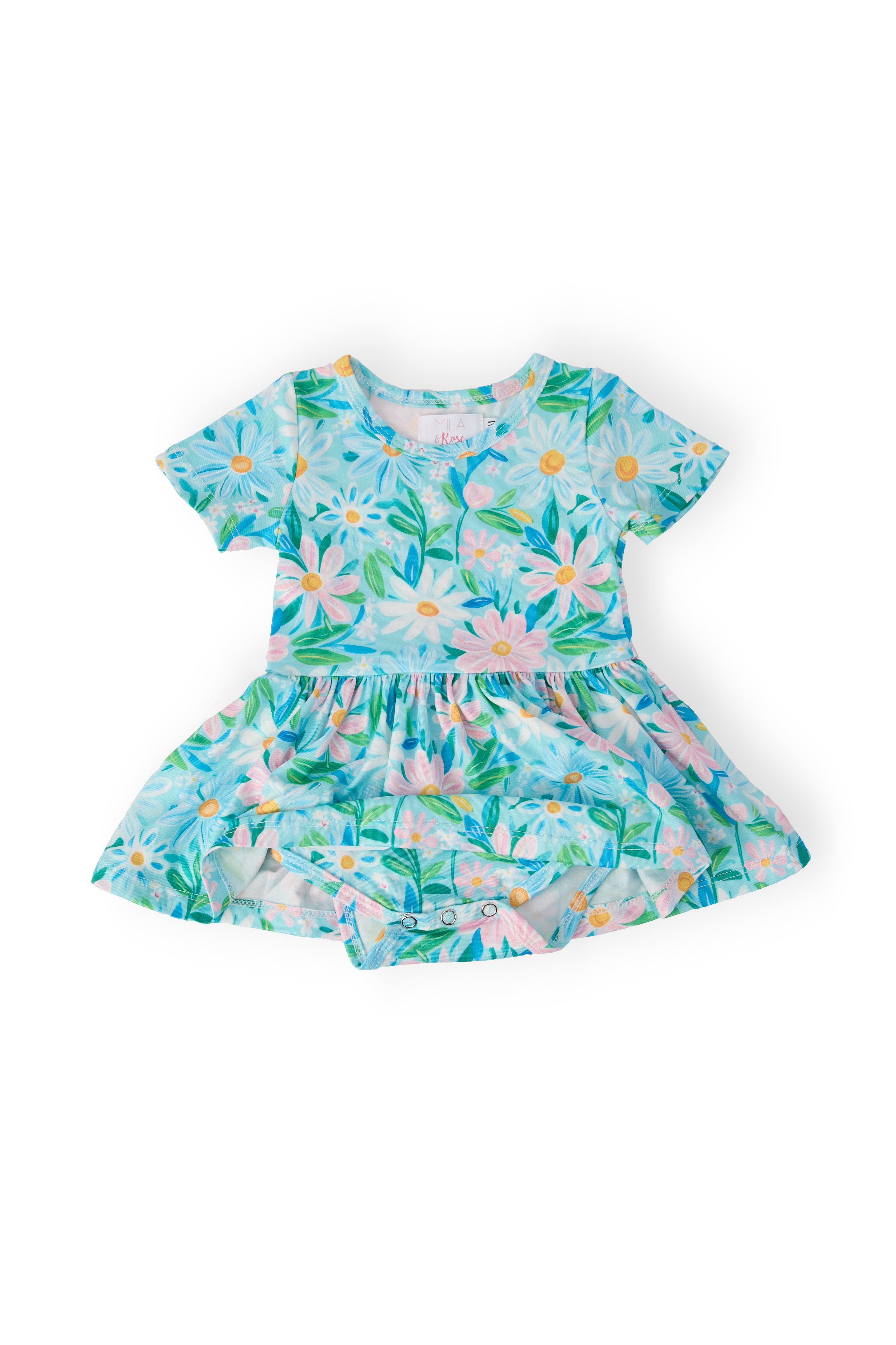 Preppy Daisies S/S Twirl Bodysuit - Aaria Tees Aaria Tees