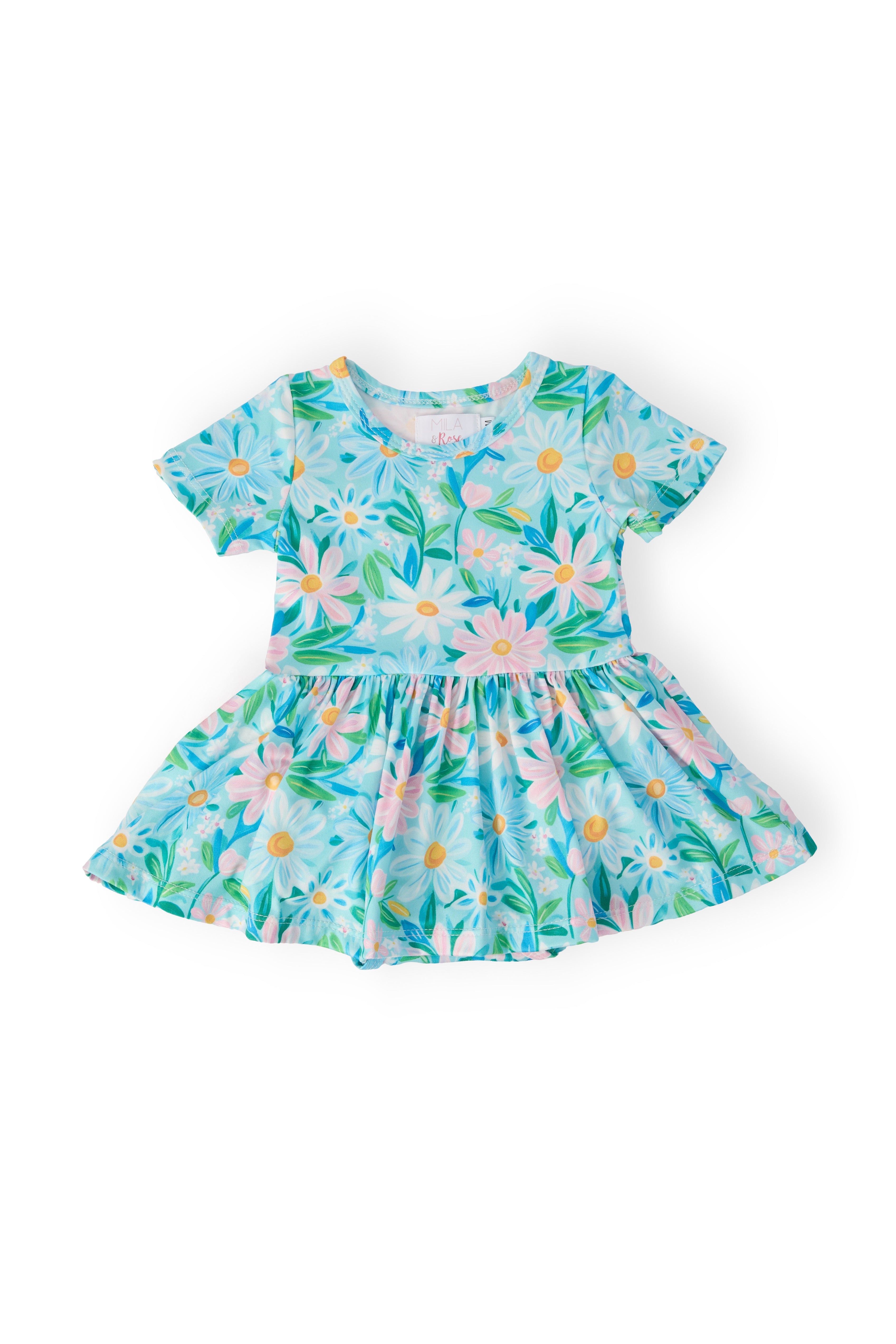 Preppy Daisies S/S Twirl Bodysuit - Aaria Tees Aaria Tees