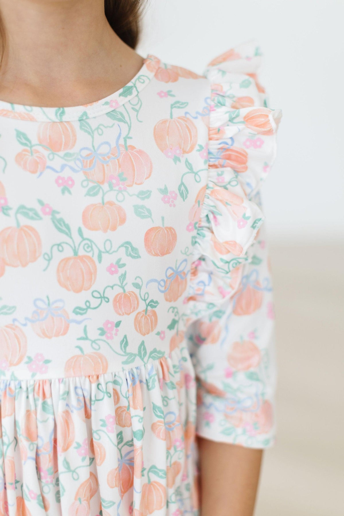 Pretty Pumpkins Ruffle Twirl Dress - Aaria Tees