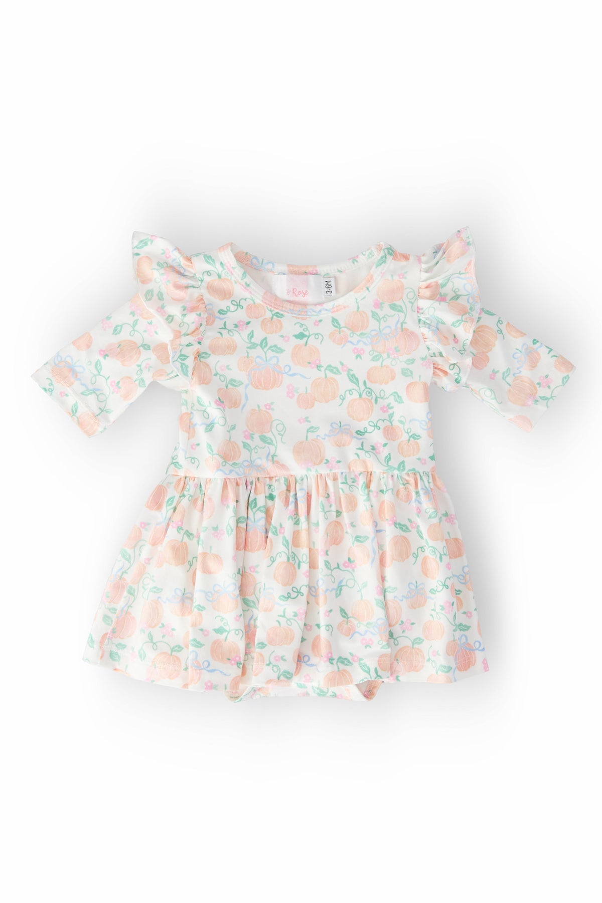 Pretty Pumpkins Twirl Flutter Bodysuit - Aaria Tees