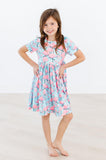 Pretty in Pink Flamingos S/S Pocket Twirl Dress - Aaria Tees Aaria Tees