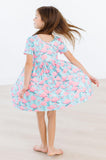 Pretty in Pink Flamingos S/S Pocket Twirl Dress - Aaria Tees Aaria Tees