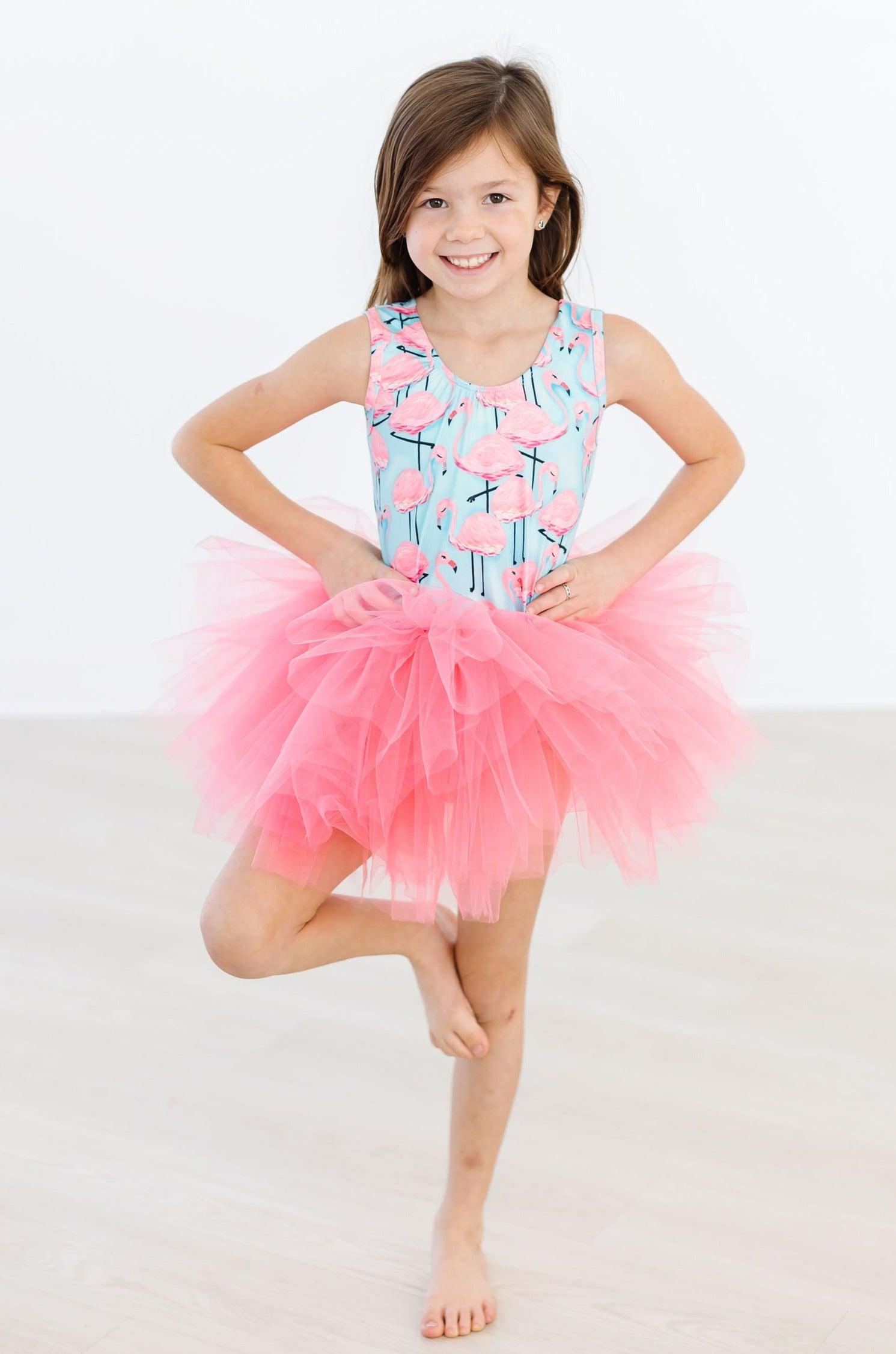 Pretty in Pink Flamingos Tank Tutu Leotard - Aaria Tees Aaria Tees
