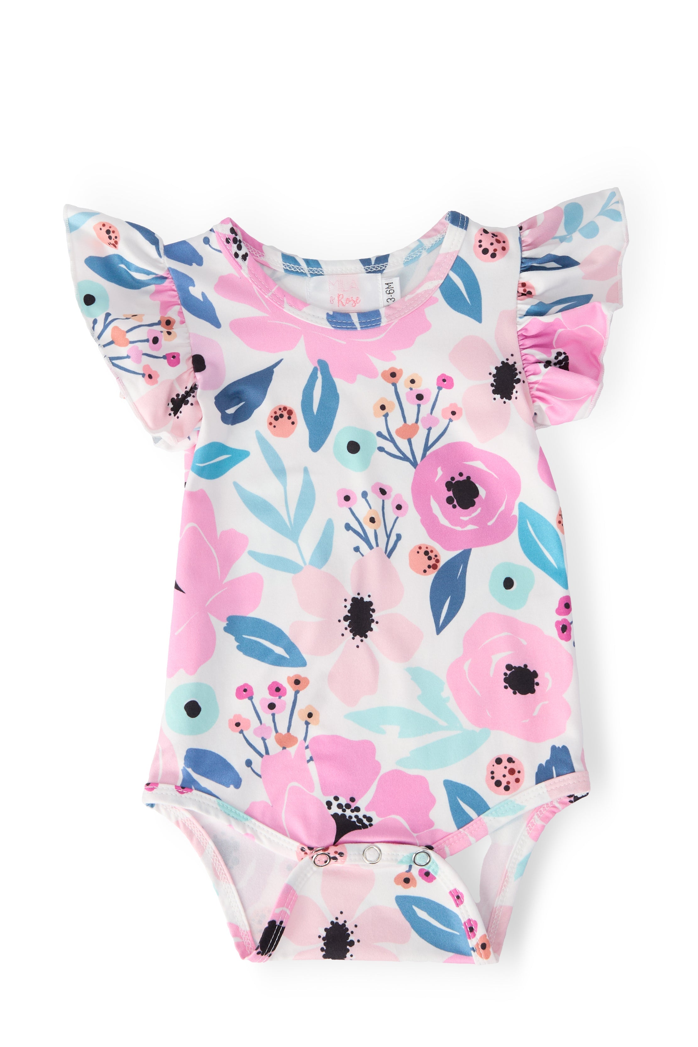 Pretty in Purple S/S Flutter Bodysuit - Aaria Tees Aaria Tees