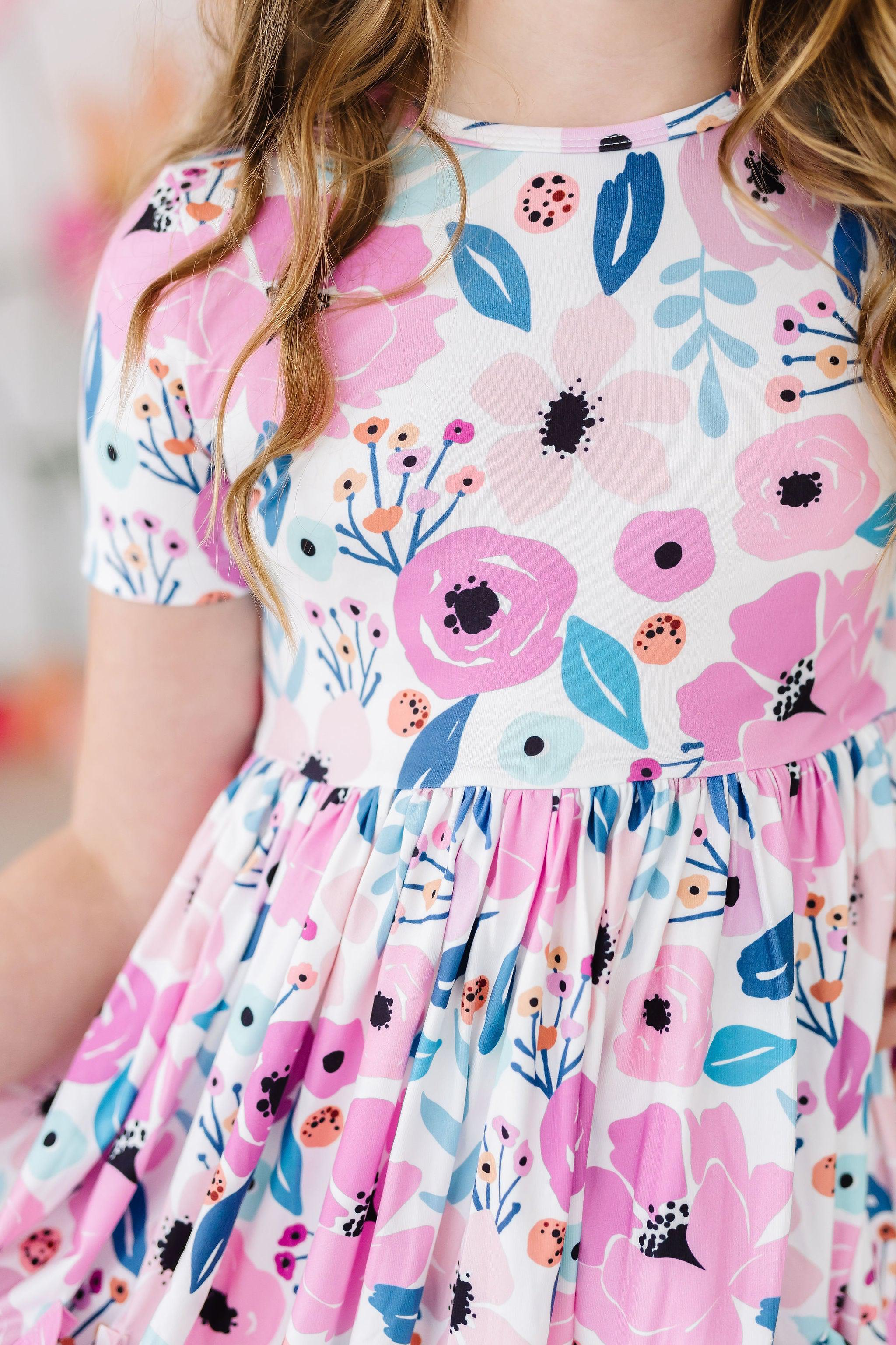 Pretty in Purple S/S Pocket Twirl Dress - Aaria Tees Aaria Tees