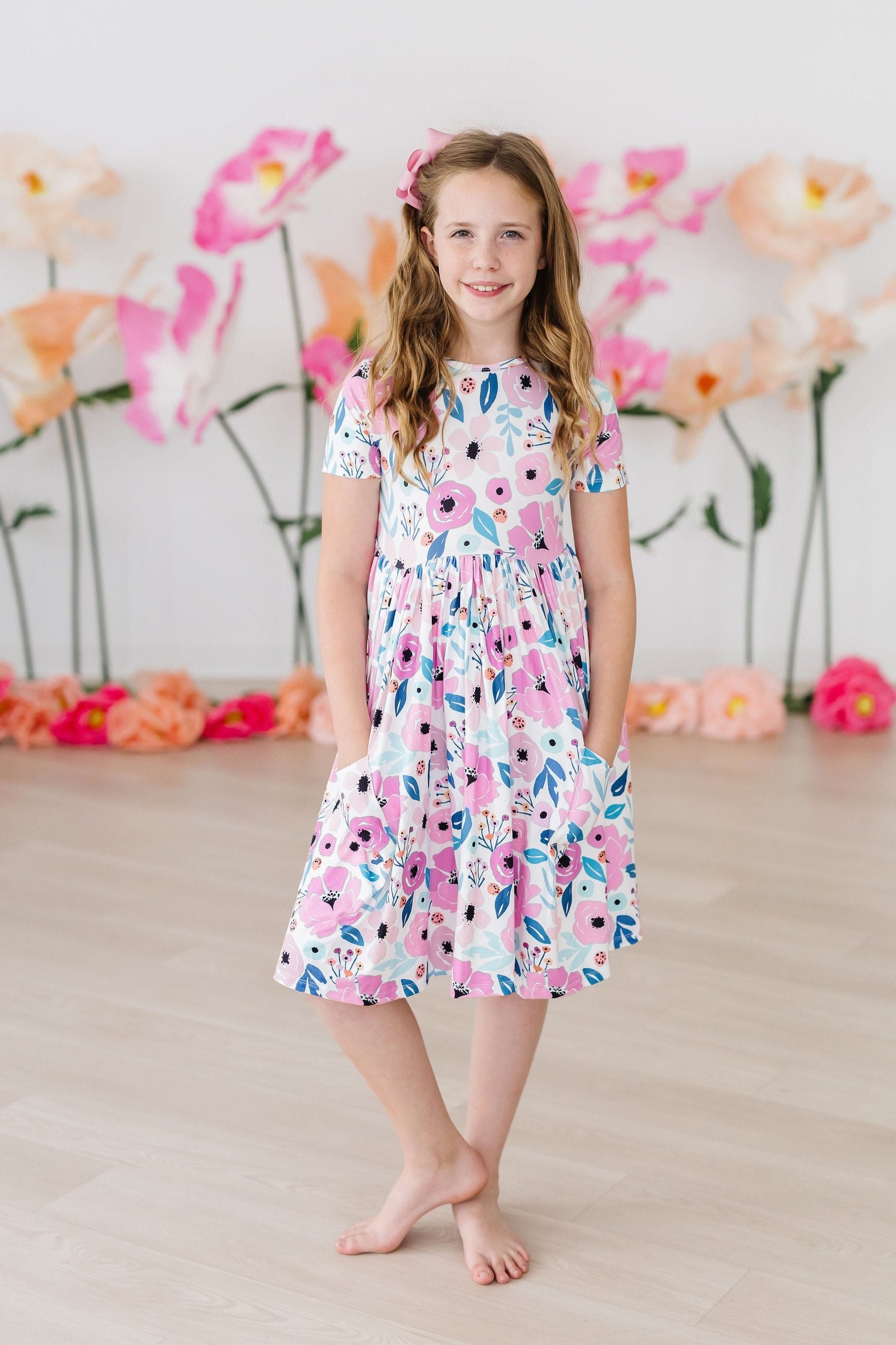 Pretty in Purple S/S Pocket Twirl Dress - Aaria Tees Aaria Tees